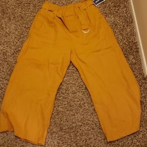 Mustard Flare Capri Pants